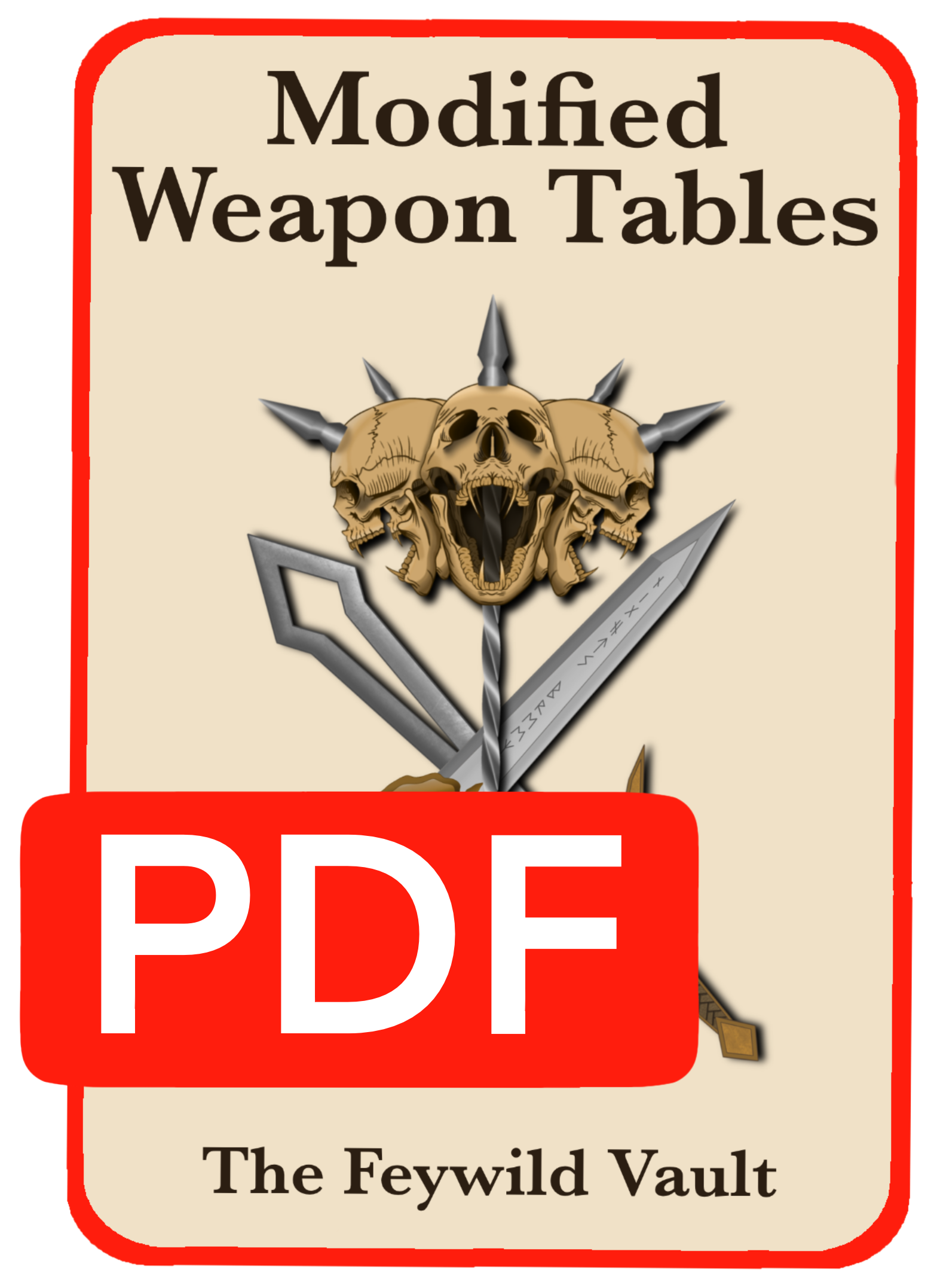 A PDF icon for the Modified Weapon Tables