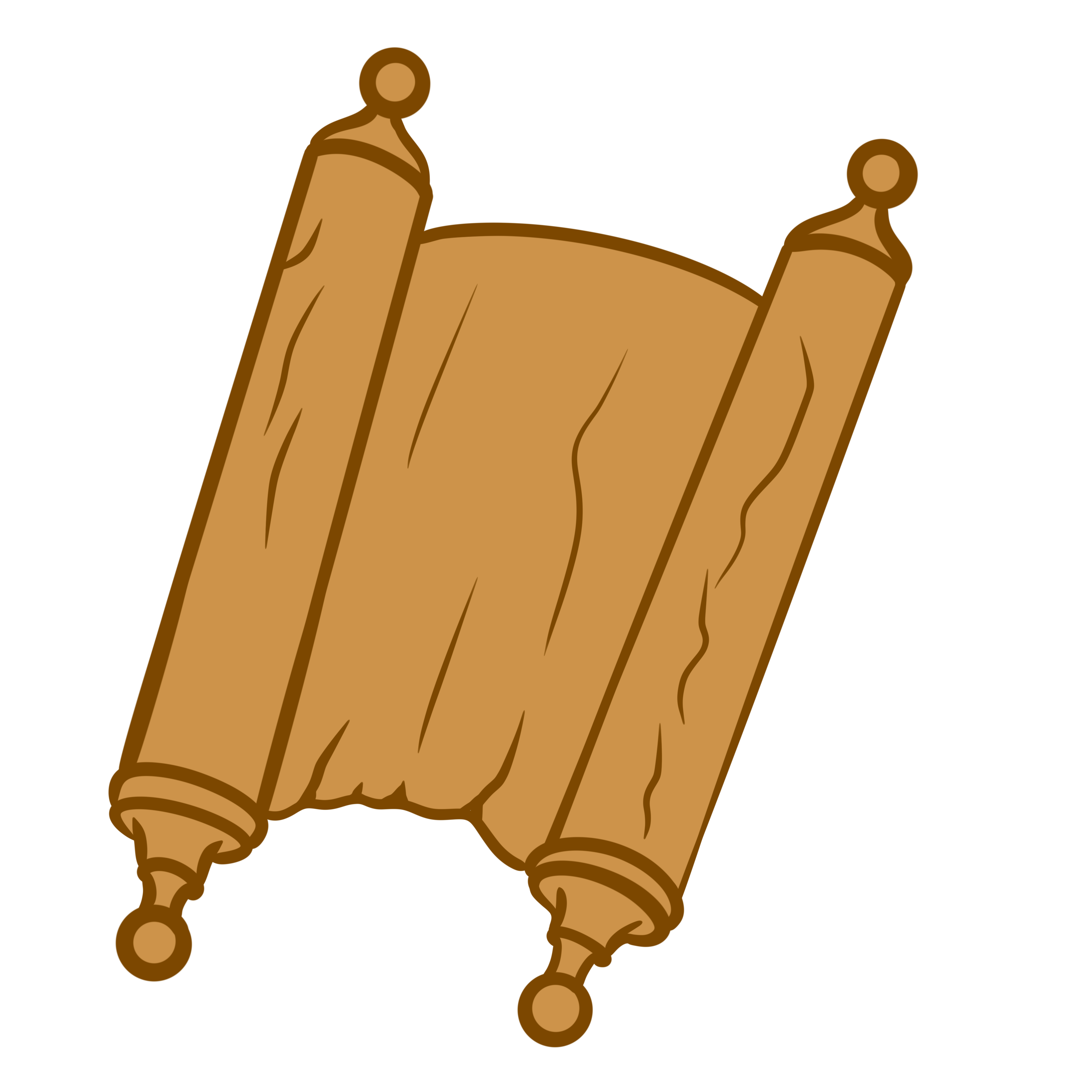 a cartoon rendering of an ancient scroll